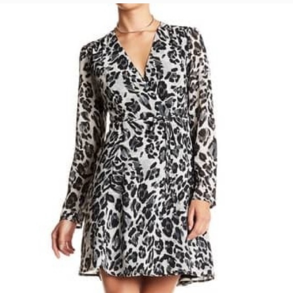 LEYDEN LEPPARD NWTS  WRAP DRESS XS